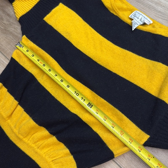 Vintage‎ Nicole Miller Wool Bumblebee Stripe Midi Dress Sweater Statement Twee - Picture 11 of 12